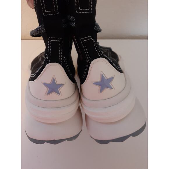 Converse All Star Run Star Black Platform Mid Top Sneakers Men 7 Ladies 8.5 - Picture 5 of 8